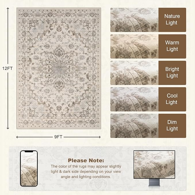 9x12 Area Rugs Living Room: Washable Rug - Image 2