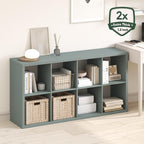Furinno Cubicle Book Shelf, 8-Cube Bookshelf, Extra Thick Frame Horizontally & - Image 2