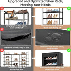 ROJASOP Shoe Rack with Covers 10 Tier Large Shoe Organizer Tall Shoe Closet - Image 7