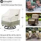 Outdoor Swivel Lounge Chair Cover 2 Pack, Waterproof Heavy Duty Outdoor Chair - Image 3