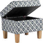HomePop Home Decor |Upholstered Modern Rectangular Storage Ottoman | Hinged Lid - Image 6