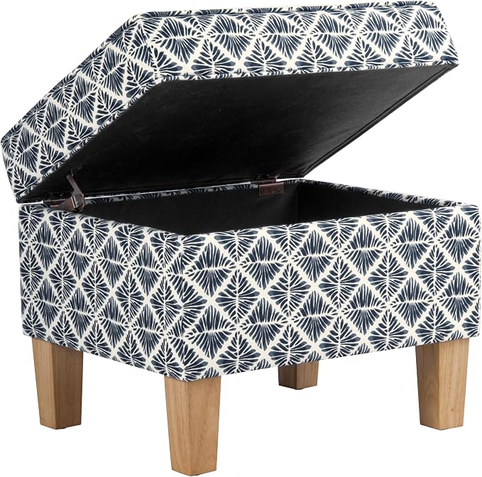 HomePop Home Decor |Upholstered Modern Rectangular Storage Ottoman | Hinged Lid - Image 6