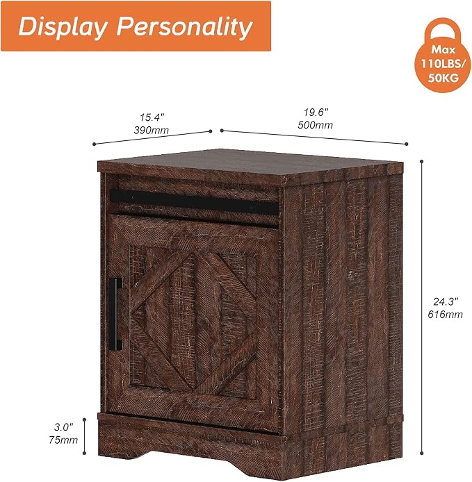 WAMPAT 24.3-inch Tall Farmhouse End Table - Image 2
