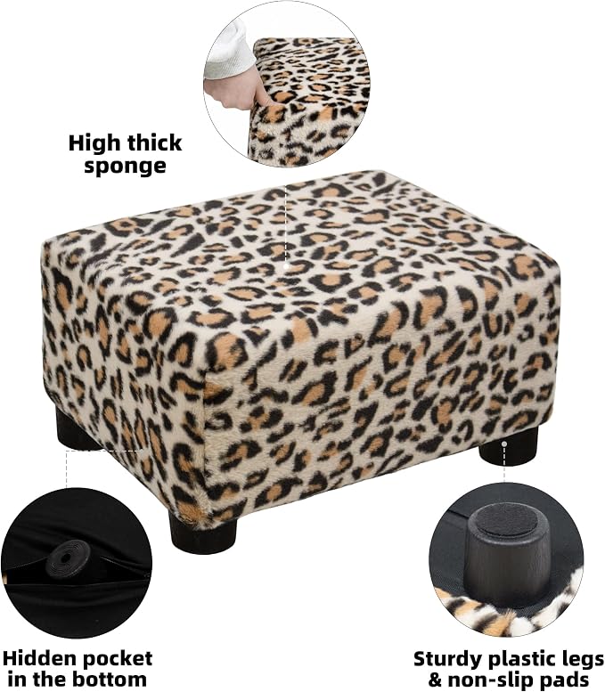 CAROLMADE Small Foot Stool Ottoman Footstool - Image 5