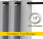 NICETOWN Room Darkening Silver Grey Curtains - Image 3