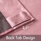 MIULEE Velvet Curtains 52x96 inches 2 Panels Blush Pink Blackout Curtains | - Image 3