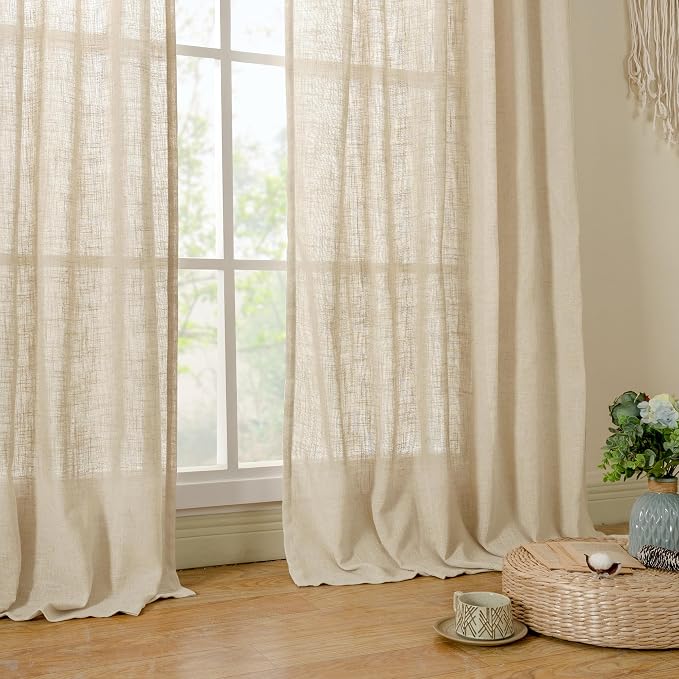 Light Filtering Linen Curtains 72 inches Long - Image 9