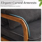 VINGLI Upgraded Premium Corduroy Accent Chair, Upholstered Arm Chair, Solid - Image 3