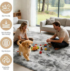 9x12 Area Rug Fluffy Shaggy Ultra Soft Faux Fur Non-Slip Machine Washable Carpet - Image 2