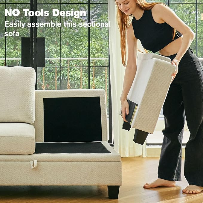 Belffin Fabric Modular Sectional Couch Armrests - Image 5