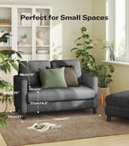 Welzona Loveseat Sofa, Comfy Corduroy Small Loveseat - Image 2