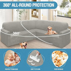 HDCAXKJ Corner Sectional Couch Covers Velvet Stretch L Shape Sofa Cover Soft - Image 4