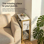 Skinny Side Table with Storage, 3 Tier Slim Side Tables - Image 3
