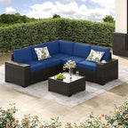 Jing's Villa 6-Piece Patio Furniture Set, All-Weather Outdoor Wicker Sectional by JingsVillaOutdoorFurniture