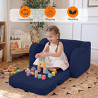 MeMoreCool Toddler Corduroy Chair – 2-in-1 Foldable Sofa Bed, Lightweight & - Image 4