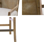 Madison Park Bar Stool with Rattan Back, Wood Counter Height Barstools - Image 9