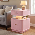 Nightstand with Charging Station, Modern Night Stand with Smart Led Light and 2 - Image 6