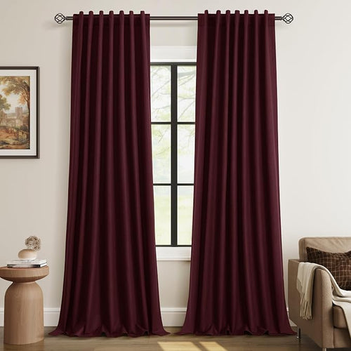 100% Blackout Curtains 120 Inch Length 2 Panels Set by Guken