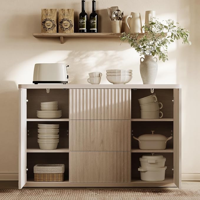 SICOTAS Buffet Cabinet with Storage 109.4" Large Modern Accent Storage Cabinet - Image 7