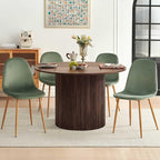 Dining Table Set for 4, Mid Century Modern 47 Inch Wooden Round Dining Table Set by somedream