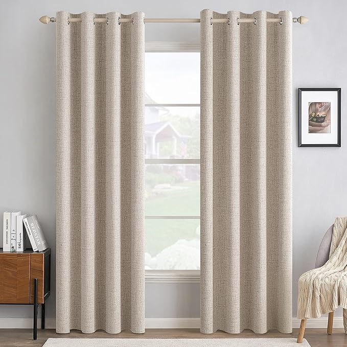 MIULEE 100% Blackout Linen Curtains by MIULEE