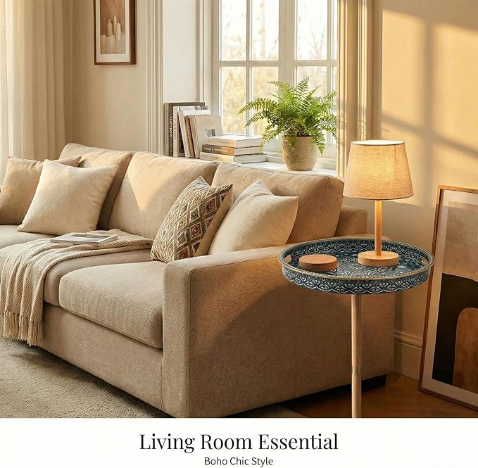 Gesodant Boho Single Leg Round Side Table - Image 7