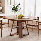 43.3in-59in Extendable Round Dining Table by Mxtxmy