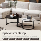 Otterease Nesting Tables Set of 2, 31.5" Round Coffee Table, Small Nesting - Image 4