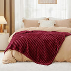 Bedsure Soft Throw Blanket for Couch Decor Gifts Deep Red 50"x60" | Birthday - Image 7