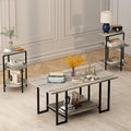 AWQM Faux Marble Table Set, Coffee Table & 2 Side Table, Faux Marble Tabletop by AWQM