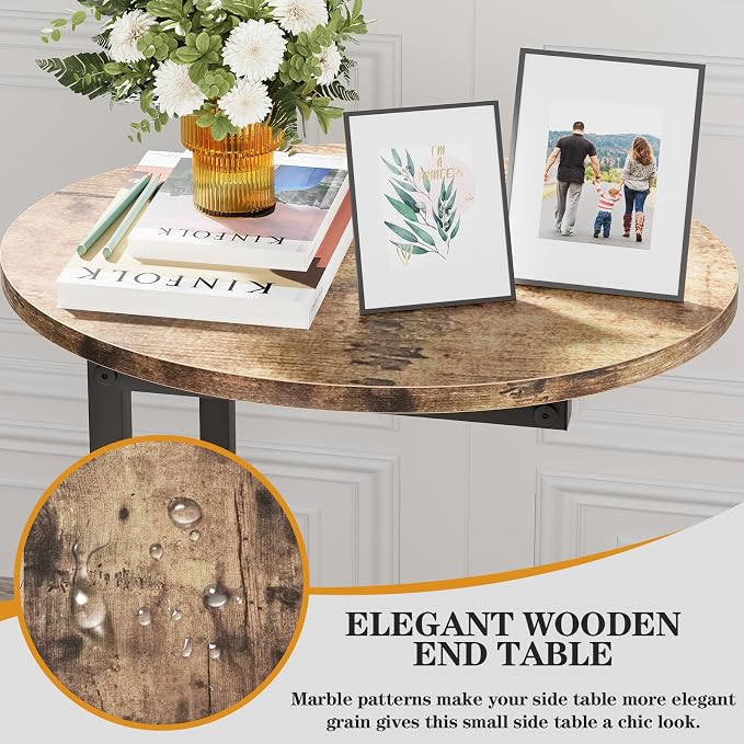 C Shaped End Table, Oval Couch Sofa Side Table - Image 4