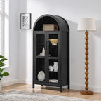 67" Black Tall Display Cabinet - Image 9