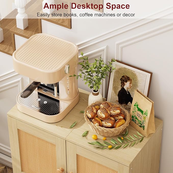 Sideboard Buffet Kitchen Storage Cabinet, Small Coffee Bar Cabinet - Image 2