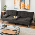 Shahoo Modern Linen Upholstered Convertible Folding Futon Sofa Bed by BuynowfromShahoo