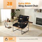 VINGLI 28" Wide Plush Upholstery Sling Modern Accent Chair - Image 2