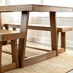 Plank+Beam 72 Inch Farmhouse Dining Table, Solid Wood Rustic Kitchen Table - Image 9