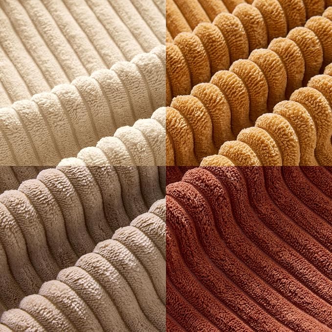 MIULEE Fall Corduroy Decorative Throw Pillow Covers Terracotta 18x18 | Set of 4 - Image 5