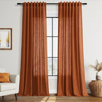 Rust Linen Curtains 96 Inches Long by Nanspring
