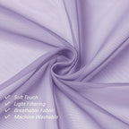 Light Purple Sheer Curtains 84 Inches Long 2 Panels, Double Rod Pocket Window - Image 6