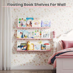 upsimples Pink Shelves for Wall, Living Room, Game Room, 6 Pack Wall Mounted - Image 5