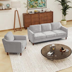 Kingfun Living Room Furniture Sets, 3 Seater Couch and Loveseat, Mid Century - Image 6