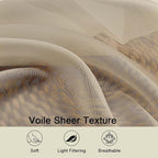 Taupe Sheer Curtain for Bedroom Living Room 78 Inches Long 2 Panels Set - Image 3