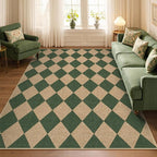 Lahome Checkered Easy Jute 5x7 Outdoor Rug, Washable Rugs - Image 4