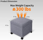 Adeco 17.5 Inch Square Storage Ottoman - Image 2