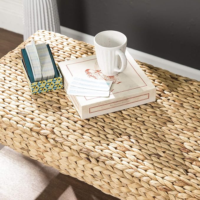 SEI Furniture Woven Coffee Table Bench - Image 7