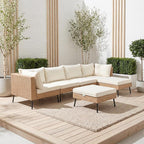 VINGLI 6-Piece Patio Furniture Set, All-Weather Wicker Outdoor Sectional Sofa by VINGLI