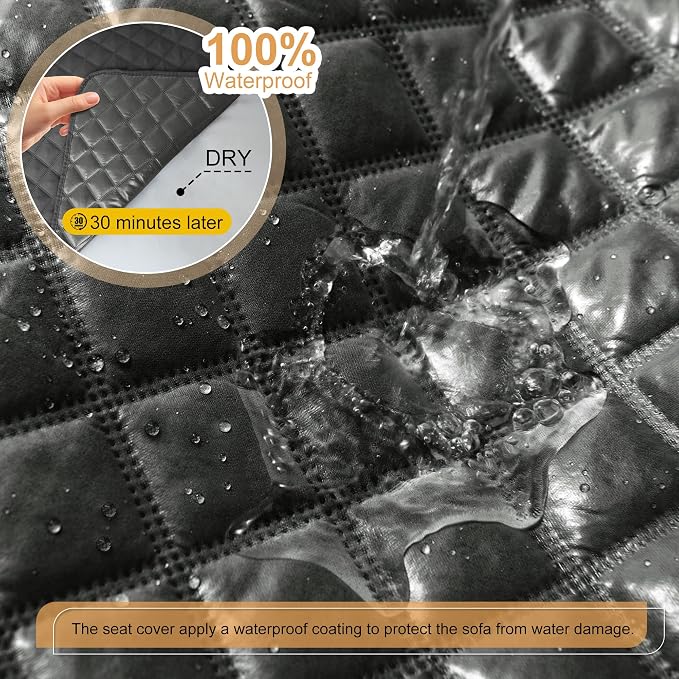 HDCAXKJ 100% Waterproof Reclining Sectional Couch Covers L Shape Recliner Sofa - Image 3