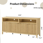 GarveeLife 65 Inch Fluted Sideboard Buffet Cabinet - Image 2