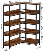 IRONCK Corner Shelf 5 Tiers 70LB Capacity L-Shaped Bookshelf - Image 3