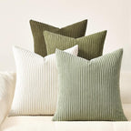 Topfinel Boho Farmhouse Green White Throw Pillow Covers 16x16 Inch Set of 4 by Topfinel